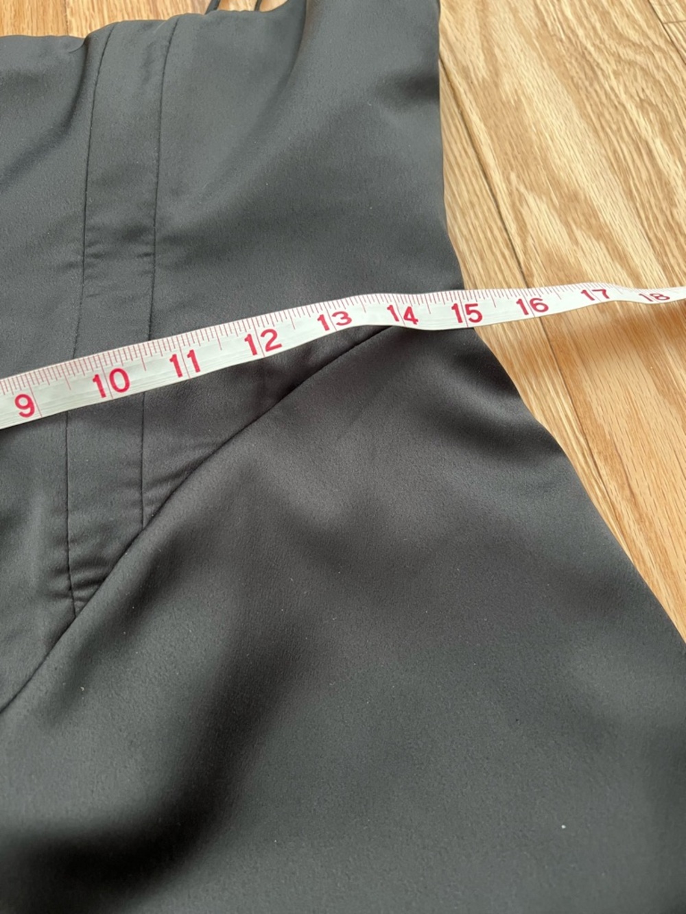 HOUSE OF CB 'Anais' Black Satin Pointed Corset Midi Dress cocktail size L+ - Picture 7 of 16